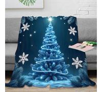 OTBSDNKZZ 3D Printed Christmas tree All Season Blanket Microfiber Warm Soft Bedding Lightweight digital festive Sofa Throw Compact Portable for Travellers Campers Families 40x50inch(100x130cm)