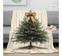 OTBSDNKZZ 3D Printed Christmas tree Thermal Blanket Microfiber Warm Thermal Bedding Soft Vintage holiday Blanket Machine Washable No Shedding for Men Women Kids Households 80×90inch(200x230cm)