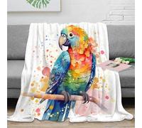 OTBSDNKZZ 3D Printed ColorfulParrot Fluffy Blanket Microfiber Ultra Soft Warm Bedding WatercolorArtStyle Blanket Premium Gift for Birthday Anniversary Holiday Celebrations 80×90inch(200x230cm)