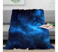 OTBSDNKZZ 3D Printed Cosmic blue nebula Soft Throw Microfiber Soft Cosy Bedding Warm Starry space fantasy Thermal Blanket for Housewarming New Homeowners 40x50inch(100x130cm)