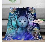 OTBSDNKZZ 3D Printed Cosmic moon faces Bedding Throw Microfiber Ultra Soft Warm Bedding Spiritual art Bedding Blanket for Holiday Celebrations Birthday Anniversary 50x60inch(127x152cm)