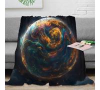 OTBSDNKZZ 3D Printed Cosmic swirl planet Blanket Microfiber Warm Soft Bedding Cosy Vibrant nebula art Lounge Throw Compact Portable for Students Gamers Travellers Young Adults 40x50inch(100x130cm)