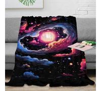 OTBSDNKZZ 3D Printed Cosmic swirl Throw Blanket Microfiber Warm Thermal Bedding Soft Vibrant nebula art Warm Blanket Compact Portable Non Pilling for Campers Travellers Families 40x50inch(100x130cm)