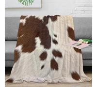 OTBSDNKZZ 3D Printed Cowhide pattern Warm Blanket Microfiber Ultra Soft Thermal Bedding Natural animal print Cosy Throw Lightweight All Season for Homeowners Renters Adults Kids 50x60inch(127x152cm)
