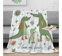 OTBSDNKZZ 3D Printed Crocodile family Cosy Throw Microfiber Warm Thermal Bedding Soft Cartoon cute Couch Blanket Machine Washable No Shedding for Adults Couples Households 50x60inch(127x152cm)