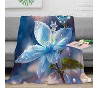 OTBSDNKZZ 3D Printed Crystal flower Lounge Throw Microfiber Warm Soft Bedding Breathable Fantasy art Throw Blanket Lightweight for Students Gamers Movie Nights Young Adults 40x50inch(100x130cm)