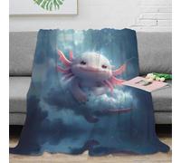 OTBSDNKZZ 3D Printed cute axolotl Cozy Throw Blanket Microfiber Soft Warm Bedding fantasy underwater art Thermal Blanket Breathable for Young Adults Renters Apartment Dwellers 40x50inch(100x130cm)