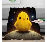 OTBSDNKZZ 3D Printed Cute chick Bedding Throw Microfiber Ultra Soft Warm Bedding Cartoon space adventure Sofa Throw for Christmas Thanksgiving 50x60inch(127x152cm)