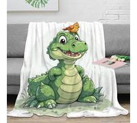 OTBSDNKZZ 3D Printed Cute crocodile Fluffy Blanket Microfiber Ultra Soft Warm Bedding Cartoon animal Blanket Premium Gift for Birthday Anniversary Holiday Celebrations 80×90inch(200x230cm)