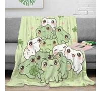 OTBSDNKZZ 3D Printed cute frog pile Fluffy Blanket Microfiber Ultra Soft Warm Bedding kawaii cartoon Bed Throw Wrinkle Resistant for Dorm Dwellers University Students Teens 50x60inch(127x152cm)