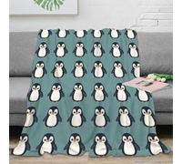 OTBSDNKZZ 3D Printed Cute penguin icons All Season Blanket Microfiber Soft Warm Bedding Breathable Cartoon animal design Sofa Throw for Housewarming New Homeowners 80×90inch(200x230cm)