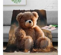 OTBSDNKZZ 3D Printed Cute teddy bear Warm Blanket Microfiber Warm Thermal Bedding Soft Soft plush toy Nap Blanket Lightweight for Office Workers Students Young Adults Teens 50x60inch(127x152cm)