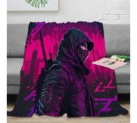 OTBSDNKZZ 3D Printed cyberpunk assassin Fluffy Blanket Microfiber Soft Warm Bedding Breathable digital art Bedding Throw Wrinkle Resistant Non Pilling for Men Women Families 40x50inch(100x130cm)