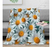 OTBSDNKZZ 3D Printed Daisy blooms All Season Blanket Microfiber Soft Warm Bedding Breathable Botanical garden Bed Blanket for Housewarming New Homeowners Couples 70×80inch(180x200cm)