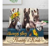 OTBSDNKZZ 3D Printed Donkey portraits Bed Blanket Microfiber Soft Cosy Bedding Warm Rustic farm animal art Soft Throw Machine Washable No Shedding for Men Women Couples 40x50inch(100x130cm)