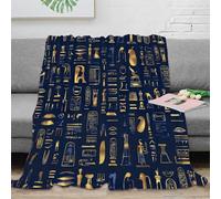 OTBSDNKZZ 3D Printed Egypt symbols Sofa Throw Microfiber Ultra Soft Warm Bedding Egyptian hieroglyphic Bed Throw Breathable All Season for Dorm Dwellers University Students Teens 50x60inch(127x152cm)