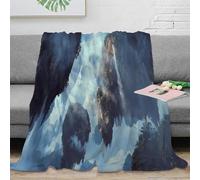 OTBSDNKZZ 3D Printed floating mountains Blanket Microfiber Soft Warm Bedding Breathable fantasy landscape art Cosy Throw Premium Gift for Wedding Anniversary Newlyweds Couples 80×90inch(200x230cm)