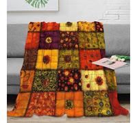 OTBSDNKZZ 3D Printed Floral quilt pattern Lounge Throw Microfiber Soft Warm Bedding Breathable Handmade patchwork Living Room Throw for Colleagues Mentors Office Workers 70×80inch(180x200cm)