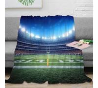 OTBSDNKZZ 3D Printed Football stadium Bed Blanket Microfiber Soft Warm Bedding All Season Night game scene Sofa Throw Premium Gift for Housewarming New Homeowners Couples 50x60inch(127x152cm)