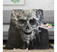 OTBSDNKZZ 3D Printed ghostly-skull Thermal Blanket Microfiber Soft Cosy Bedding Warm dark-gothic-art Blanket Premium Gift for Christmas Thanksgiving 50x60inch(127x152cm)