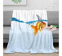 OTBSDNKZZ 3D Printed Goldfish swimming Blanket Microfiber Soft Warm Bedding Breathable Cartoon whimsical Cosy Throw Premium Gift for Wedding Anniversary Newlyweds Couples 60x80inch(150x200cm)