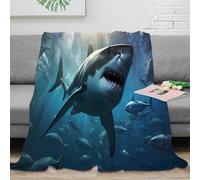OTBSDNKZZ 3D Printed GreatSharkSwim Cosy Throw Microfiber Ultra Soft Warm Bedding UnderwaterWildlifeStyle Living Room Throw Heartfelt Gift for New Homeowners Housewarming Guests 80×90inch(200x230cm)