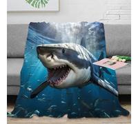 OTBSDNKZZ 3D Printed GreatSharkSwim Lounge Throw Microfiber Soft Warm Bedding Breathable MarineWildlifeStyle Living Room Throw Premium Gift for Christmas Thanksgiving 40x50inch(100x130cm)