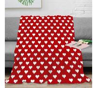 OTBSDNKZZ 3D Printed Heart pattern Cozy Throw Blanket Microfiber Warm Soft Bedding Cosy Red festive design Bed Blanket Luxurious Gift for Wedding Anniversary Newlyweds Couples 80×90inch(200x230cm)