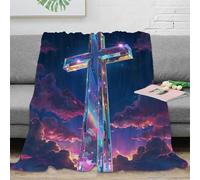 OTBSDNKZZ 3D Printed heavenly cross Nap Blanket Microfiber Ultra Soft Warm Bedding digital art Bedding Throw Heartfelt Gift for Parents Grandparents Family Members 70×80inch(180x200cm)