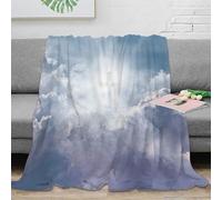 OTBSDNKZZ 3D Printed heavenly cross Nap Blanket Microfiber Ultra Soft Warm Bedding spiritual sky scene Bedding Throw Heartfelt Gift for Parents Grandparents Family Members 70×80inch(180x200cm)