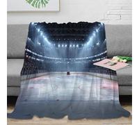 OTBSDNKZZ 3D Printed ice hockey arena Thermal Blanket Microfiber Soft Cosy Bedding Warm sports stadium design Home Blanket Luxurious Gift for Wedding Anniversary Newlyweds 60x80inch(150x200cm)