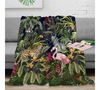 OTBSDNKZZ 3D Printed Jungle animals Throw Blanket Microfiber Soft Cosy Bedding Warm Exotic wildlife Bedding Blanket Wrinkle Resistant Anti Static for Couples Families Guests 70×80inch(180x200cm)