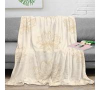OTBSDNKZZ 3D Printed Lotus flower Nap Blanket Microfiber Ultra Soft Warm Bedding Minimalist floral pattern Bedding Throw Anti Static Fade Resistant for Adults Couples Households 50x60inch(127x152cm)