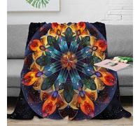 OTBSDNKZZ 3D Printed mandala art Living Room Throw Microfiber Soft Warm Bedding Breathable Abstract spiritual Cozy Throw Blanket for Housewarming New Homeowners 70×80inch(180x200cm)