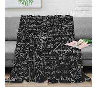 OTBSDNKZZ 3D Printed Mathematical formulas Warm Blanket Microfiber Warm Thermal Bedding Soft Academic chalkboard Travel Blanket Compact Portable for Adults Teens Guests Families 70×80inch(180x200cm)