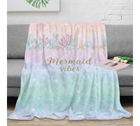 OTBSDNKZZ 3D Printed Mermaid journal Soft Throw Microfiber Soft Cosy Bedding Warm Pastel ocean theme Thermal Blanket Thoughtful Gift for Christmas Thanksgiving 70×80inch(180x200cm)