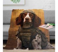 OTBSDNKZZ 3D Printed Military dog Bedding Throw Microfiber Soft Warm Bedding Cosy digital art Bedding Blanket Wrinkle Resistant Non Pilling for Adults Couples Households 80×90inch(200x230cm)