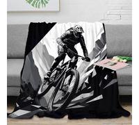 OTBSDNKZZ 3D Printed mountain bike rider Fluffy Blanket Microfiber Ultra Soft Warm Bedding action sports Bed Throw Wrinkle Resistant for Dorm Dwellers University Students Teens 50x60inch(127x152cm)