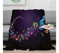 OTBSDNKZZ 3D Printed Musical notes Blanket Microfiber Warm Soft Bedding Cosy Colorful music design Lounge Throw Premium Gift for Anniversary Wedding Birthday Celebrations 40x50inch(100x130cm)
