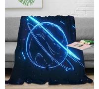 OTBSDNKZZ 3D Printed neon planet Bed Blanket Microfiber Soft Warm Bedding All Season sci-fi space design Sofa Throw Premium Gift for Housewarming New Homeowners Couples 60x80inch(150x200cm)