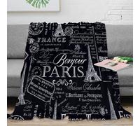 OTBSDNKZZ 3D Printed Paris vintage decor Living Room Throw Microfiber Soft Warm Bedding Breathable French retro design Cozy Throw Blanket for Housewarming New Homeowners 80×90inch(200x230cm)