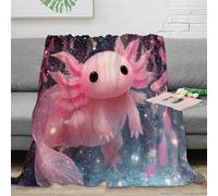 OTBSDNKZZ 3D Printed Pink axolotl Thermal Blanket Microfiber Soft Cosy Bedding Warm fantasy creature art Blanket Compact Portable Non Pilling for Office Workers Teens Adults 40x50inch(100x130cm)