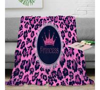 OTBSDNKZZ 3D Printed Pink leopard print Living Room Throw Ultra Soft Warm Bedding Princess theme design Home Blanket Wrinkle Resistant Anti Static for Homeowners Renters Families 60x80inch(150x200cm)