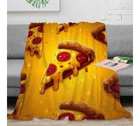 OTBSDNKZZ 3D Printed pizza slices Thermal Blanket Microfiber Soft Cosy Bedding Warm cartoon illustration Home Blanket Luxurious Gift for Wedding Anniversary Newlyweds 60x80inch(150x200cm)