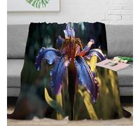 OTBSDNKZZ 3D Printed Purple flower bloom Bedding Blanket Ultra Warm Microfiber Soft Cosy Botanical garden Lounge Throw Wrinkle Resistant Non Pilling for Families Couples Guests 80×90inch(200x230cm)
