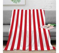 OTBSDNKZZ 3D Printed Red stripes Blanket Microfiber Warm Soft Bedding Cosy Classic vertical pattern Lounge Throw Premium Gift for Anniversary Wedding Birthday Celebrations 50x60inch(127x152cm)