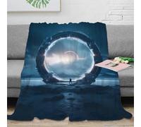 OTBSDNKZZ 3D Printed Sci-fi portal Throw Blanket Microfiber Soft Warm Bedding Breathable Cosmic gateway Warm Blanket Lightweight All Season for Dorm Dwellers University Students 80×90inch(200x230cm)