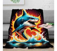 OTBSDNKZZ 3D Printed Shark attack Blanket Microfiber Warm Thermal Bedding Soft digital art Bedding Blanket Machine Washable No Shedding for Men Women Kids Households 70×80inch(180x200cm)