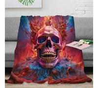 OTBSDNKZZ 3D Printed Skull art Nap Blanket Microfiber Ultra Soft Warm Bedding Fantasy horror design Bedding Throw Heartfelt Gift for Parents Grandparents Family Members 40x50inch(100x130cm)