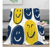 OTBSDNKZZ 3D Printed Smiling faces Nap Blanket Microfiber Soft Warm Bedding Lightweight hand drawn cartoon Home Blanket Compact for University Students Dorm Dwellers Young Adults 70×80inch(180x200cm)
